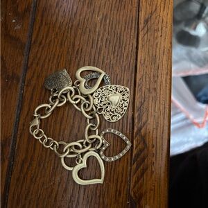 Gold Heart Charm Bracelet
